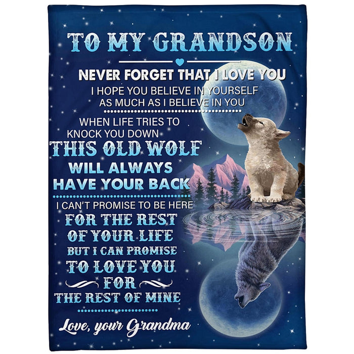 Personalized To My Grandson Fleece Blanket From Grandma Never Forget That I Love You Great Customized Blanket For Birthday Christmas Thanksgiving