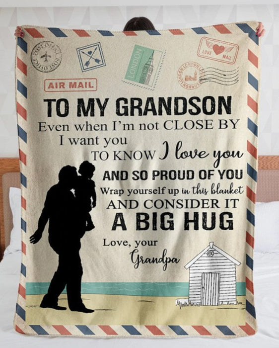Personalized To My Grandson Fleece Blanket From Grandpa I Want You To Know I Love You Customized Blanket For Birthday Christmas Thanksgiving