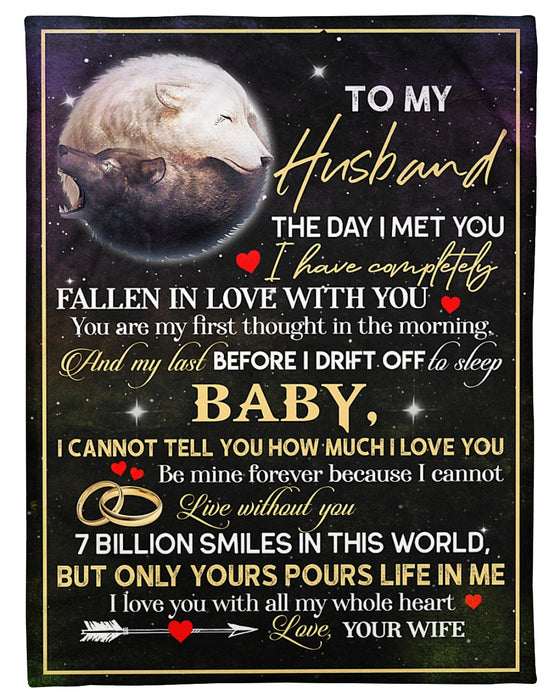 Personalized To My Husband Wolf Fleece Blanket From Wife Be Mine Forever Great Customized Gift For Birthday Christmas Thanksgiving Anniversary Father's Day