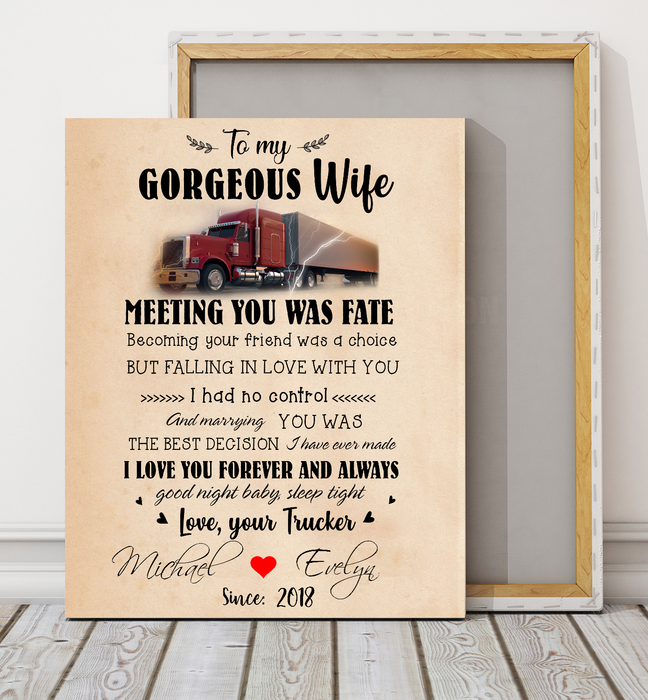 Custom Personalized Couple Canvas Prints Wall Art Husband And Wife Gifts Idea, Christmas, Wedding Anniversary Birthday Presents For Loved One Gorgeous Wife Canvas