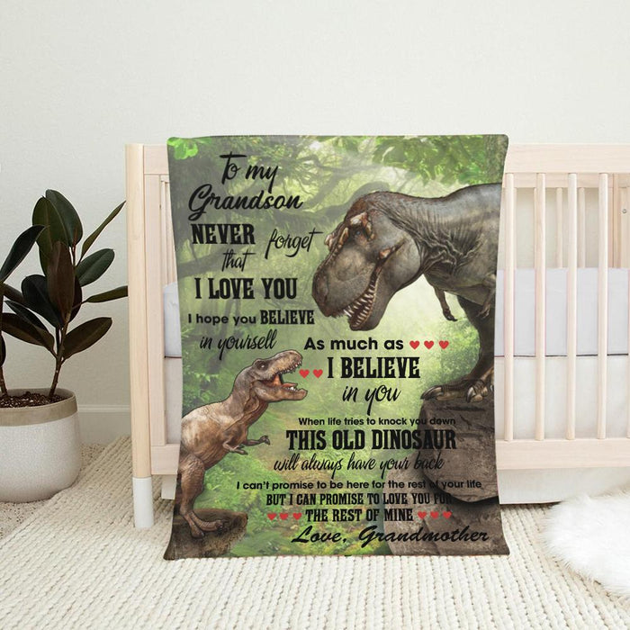 Personalized To My Granddaughter Dinosaur Fleece Blanket From Grandfather Never Forget That I Love You Great Customized Blanket For Birthday Christmas Thanksgiving