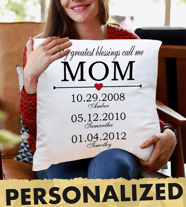 Mother's Day Pillow - Custom Name and Date