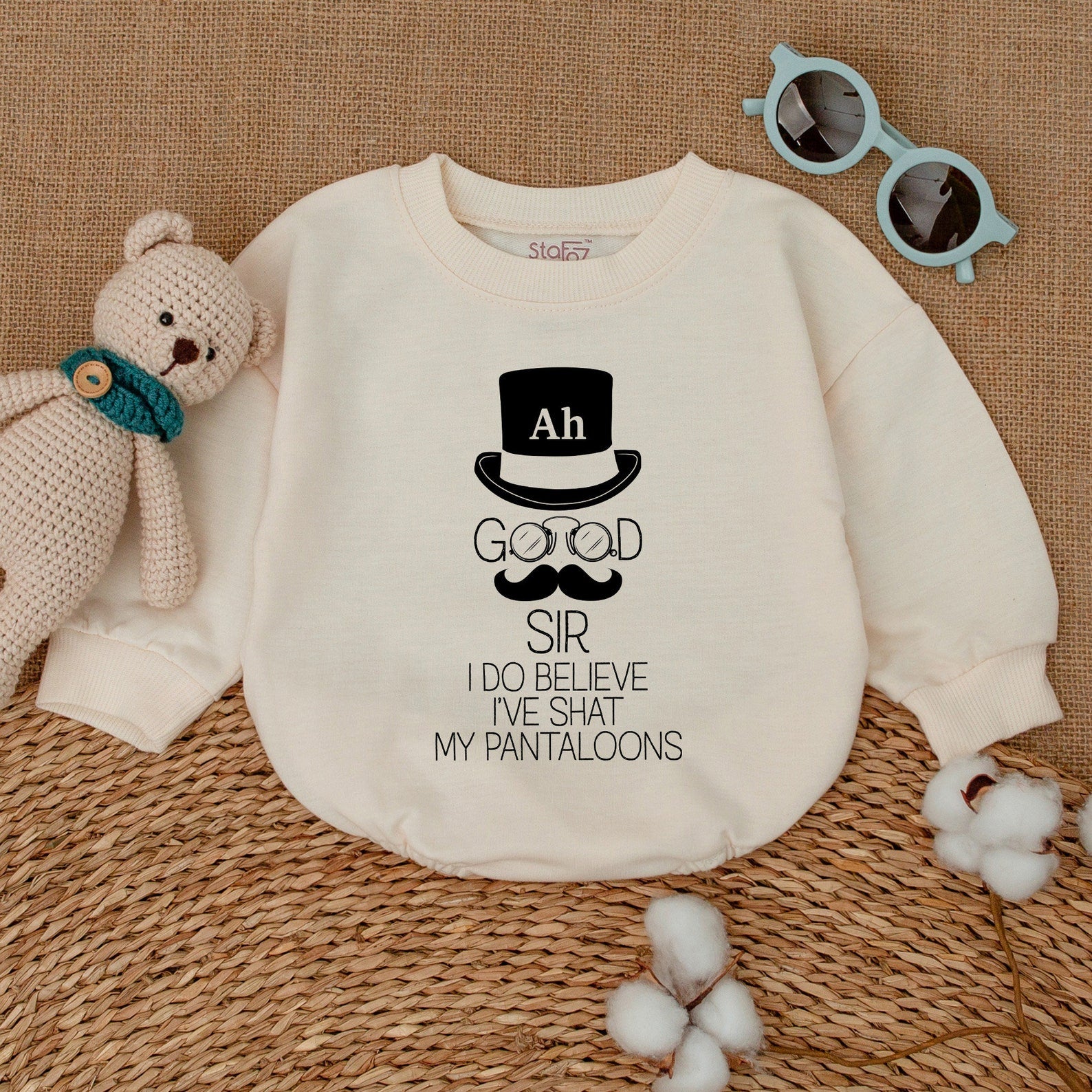 Ah Good Sir I've Shat My Pantaloons Romper, Baby Bodysuit, Funny Baby Clothes, Newborn Bubble Romper, Baby Announcement, Baby Shower Gifth6VkffeT1O