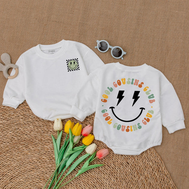 Cool Cousins Club Romper, Cousin Crew Bodysuit, Cousin Crew Kids T-Shirt, Smiley Face Outfit, Family Reunion Outfit, Matching Family Clothesx4kiR1RCF6