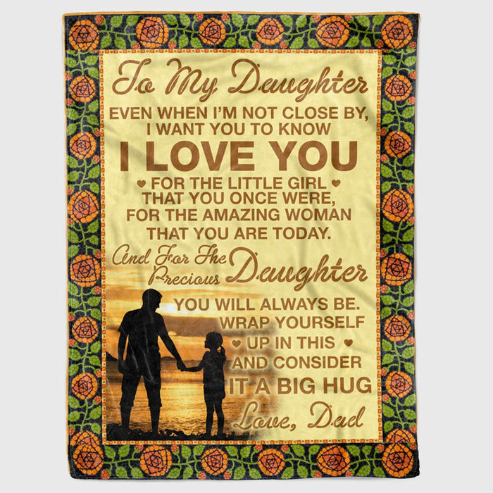 Personalized To My Daughter On The Beach Fleece Blanket For Daughter From Mom Dad I Love You Great Customized Blanket For Birthday Christmas Thanksgiving Graduation Wedding