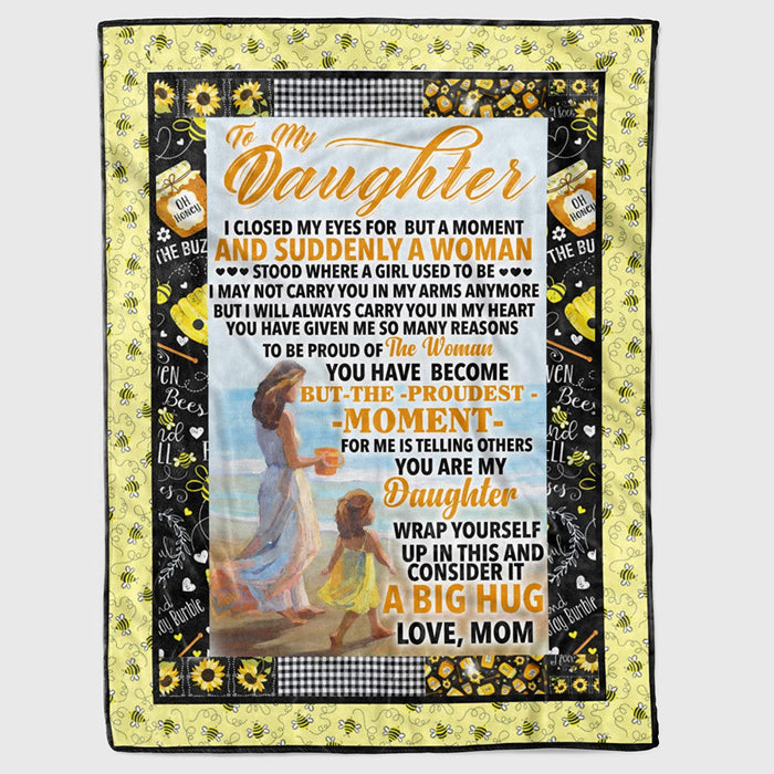 Personalized To My Daughter Fleece Blanket For Daughter From Mom I Closed My Eyes Great Customized Blanket For Birthday Christmas Thanksgiving Graduation Wedding