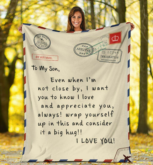 To My son - I love you message Fleece blanket