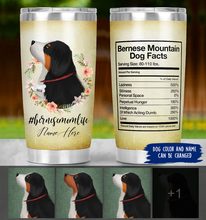 Personalized Bernese Mountain Mom Life Tumbler - Bernese Mountain Dog Facts
