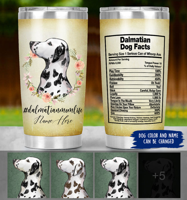 Personalized Dalmatian Mom Life Tumbler - Dalmatian Dog Facts