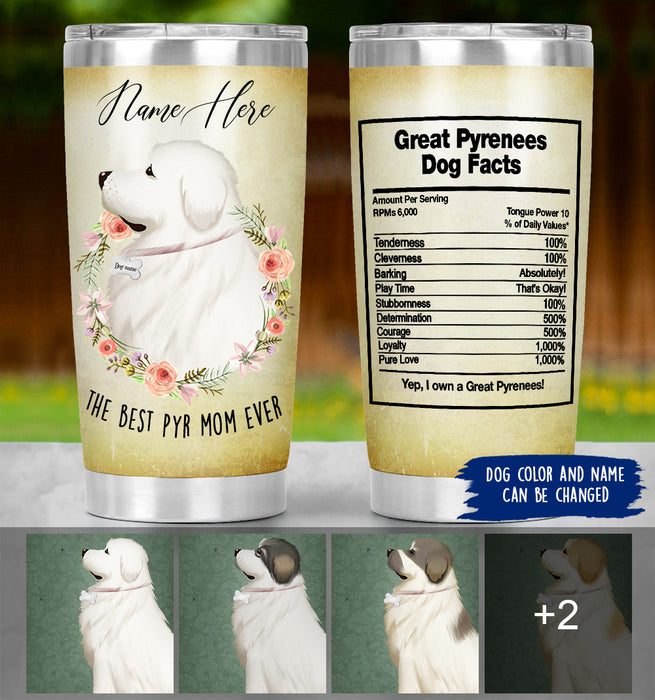 Personalized Great Pyrenees Mom Life Tumbler - The Best Great Pyrenees Mom Ever