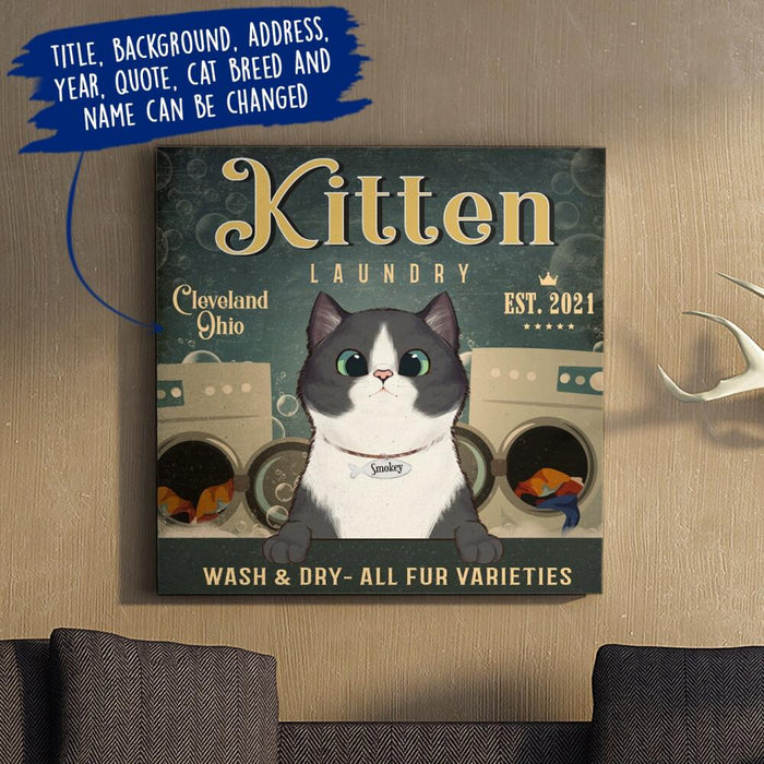 Personalized Fantasy Cat Laundry Custom CANSQ15/30 Deluxe Square Canvas 1.5in Frame Ver 1