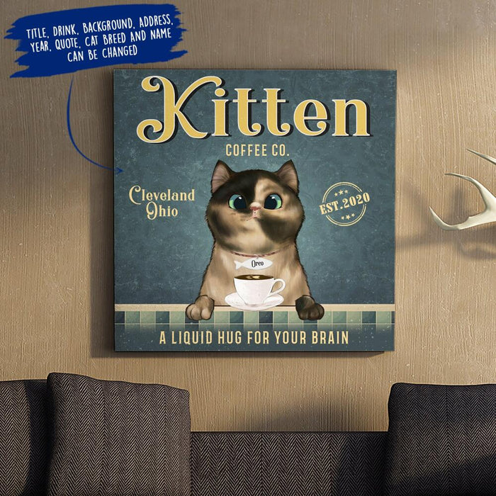 Personalized Fantasy Cat Drink Custom CANSQ15/30 Deluxe Square Canvas 1.5in Frame Ver 2