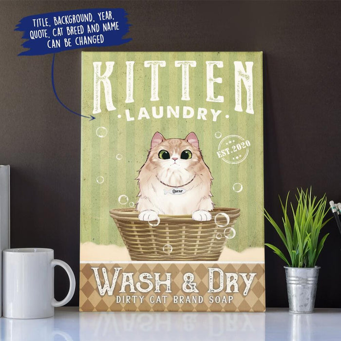 Personalized Fantasy Cat Laundry Custom CANPO15/P1 Deluxe Portrait Canvas 1.5in Frame Ver 2