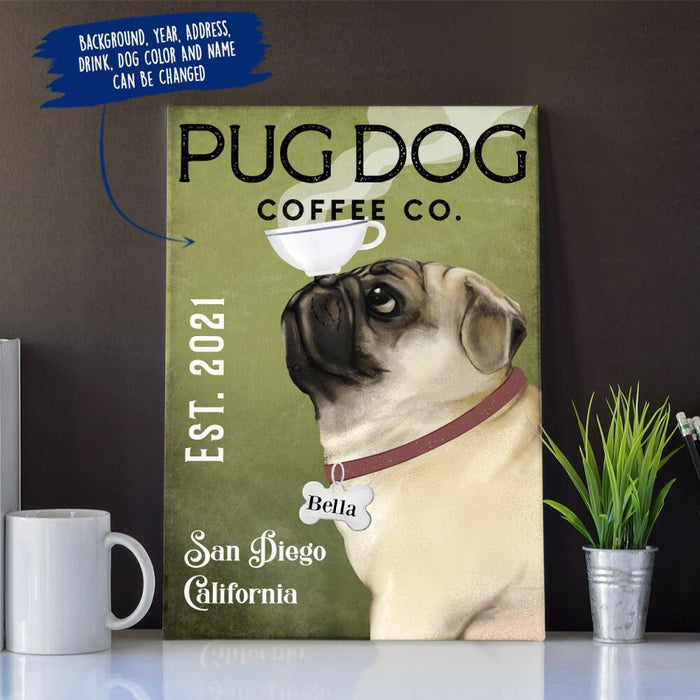 Personalized Pug Drink Custom CANPO15/30 Deluxe Portrait Canvas 1.5in Frame Ver 2