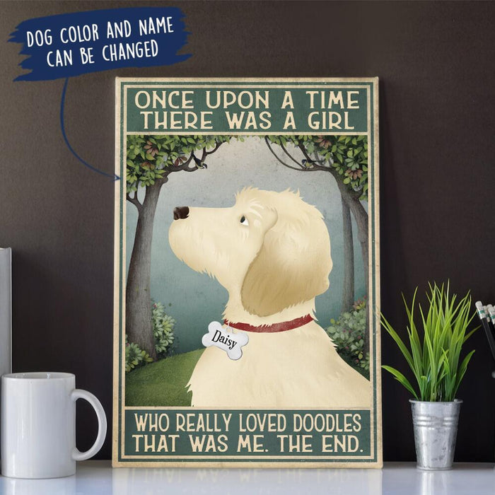 Personalized Doodle Custom CANPO15/P2 Deluxe Portrait Canvas 1.5in Frame - Once Upon A Time There Was A Girl Who Really Loved Doodles That Was Me