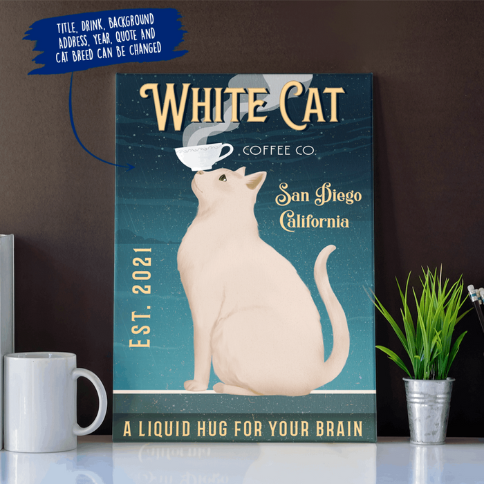 Personalized Fantasy Cat Drink Custom CANPO15/30 Deluxe Portrait Canvas 1.5in Frame Ver 1