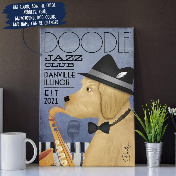 Personalized Doodle Jazz Club Custom CANPO15/30 Deluxe Portrait Canvas 1.5in Frame