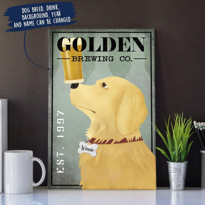 Personalized Golden Retriever Drink Custom CANPO15/30 Deluxe Portrait Canvas 1.5in Frame Ver 2