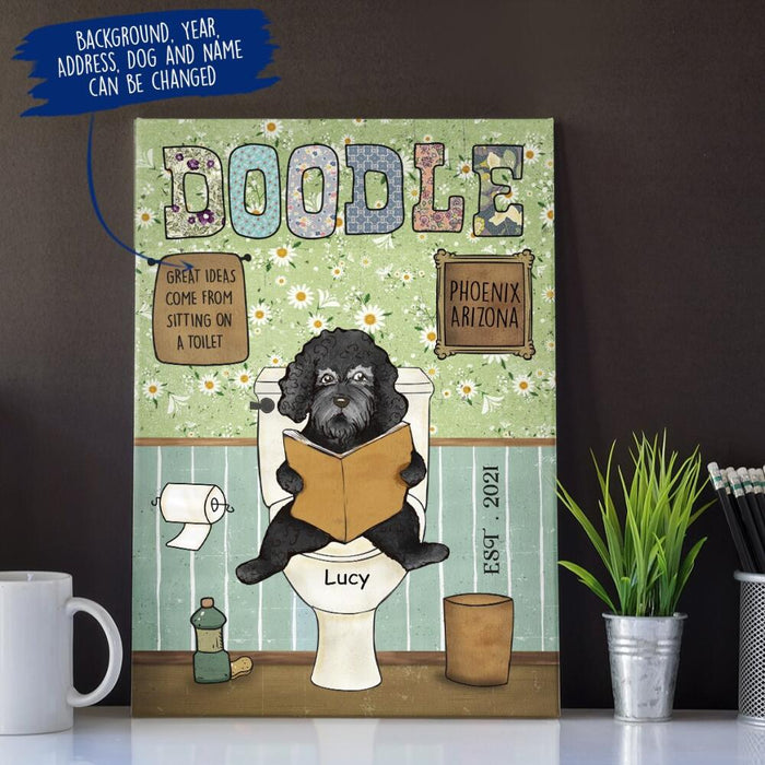 Personalized Doodle Bathroom Custom CANPO15/30 Deluxe Portrait Canvas 1.5in Frame Ver 2