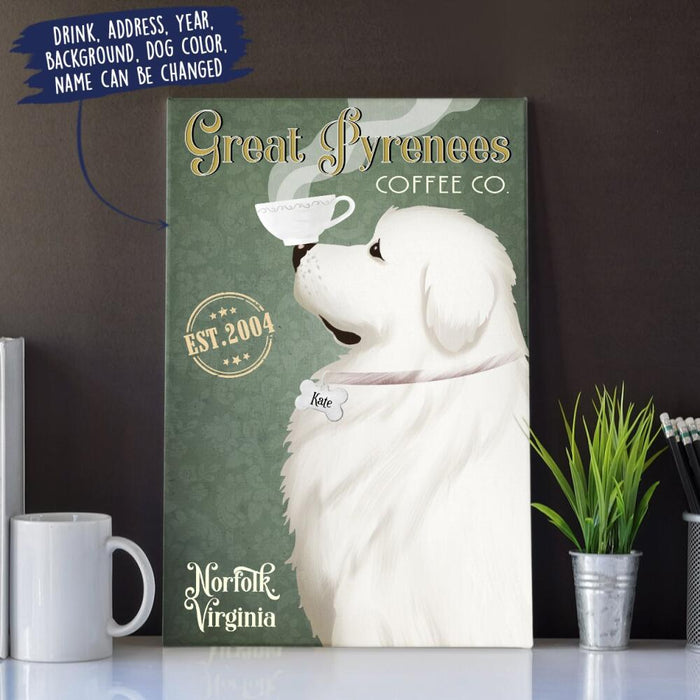Personalized Great Pyrenees Drink Custom CANPO15/30 Deluxe Portrait Canvas 1.5in Frame