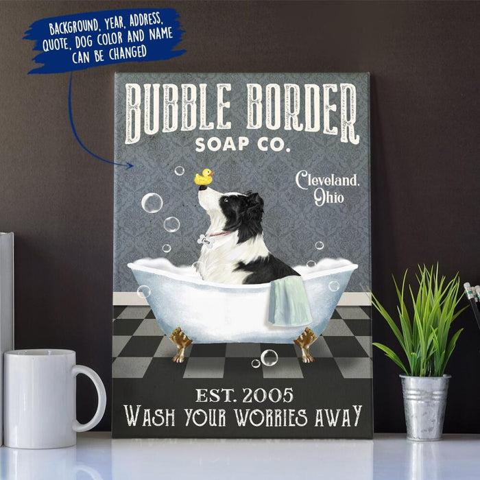 Personalized Border Collie Bathroom Custom CANPO15/30 Deluxe Portrait Canvas 1.5in Frame