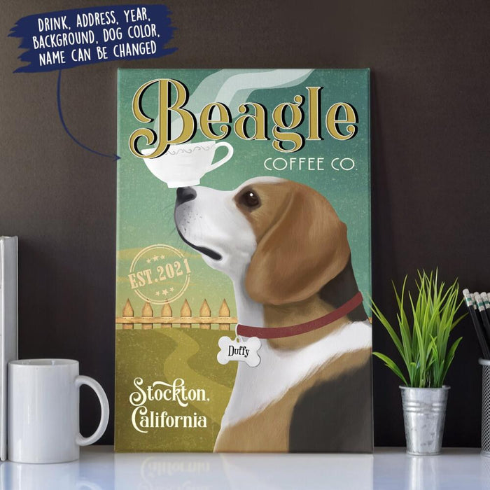 Personalized Beagle Drink Custom CANPO15/P4 Deluxe Portrait Canvas 1.5in Frame