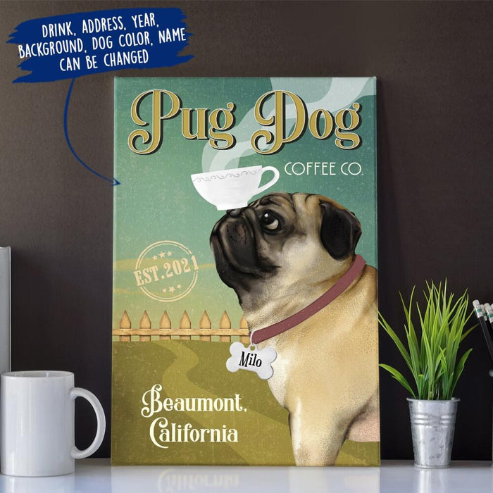 Personalized Pug Drink Custom CANPO15/P4 Deluxe Portrait Canvas 1.5in Frame
