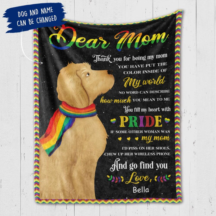 Personalized LGBT Doodle Mom Custom Fleece Blanket 3 sizes: [30x40in] - [50x60in] - [60x80in]