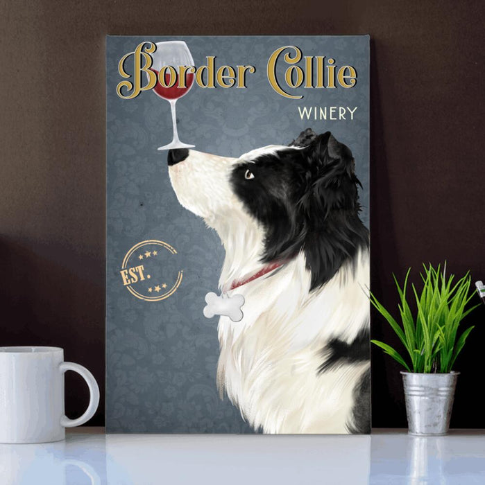 Personalized Border Collie Drink Custom CANPO15/P4 Deluxe Portrait Canvas 1.5in Frame