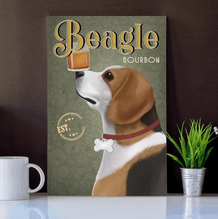 Personalized Beagle Drink Custom CANPO15/P4 Deluxe Portrait Canvas 1.5in Frame
