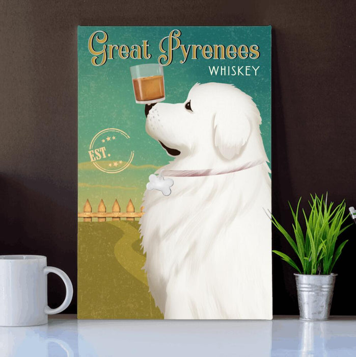 Personalized Great Pyrenees Drink Custom CANPO15/P4 Deluxe Portrait Canvas 1.5in Frame