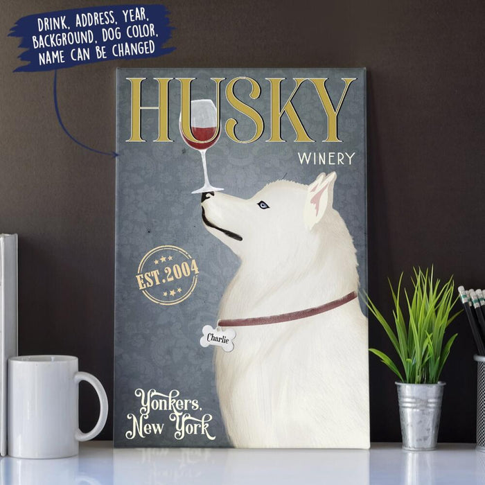 Personalized Husky Drink Custom CANPO15/30 Deluxe Portrait Canvas 1.5in Frame