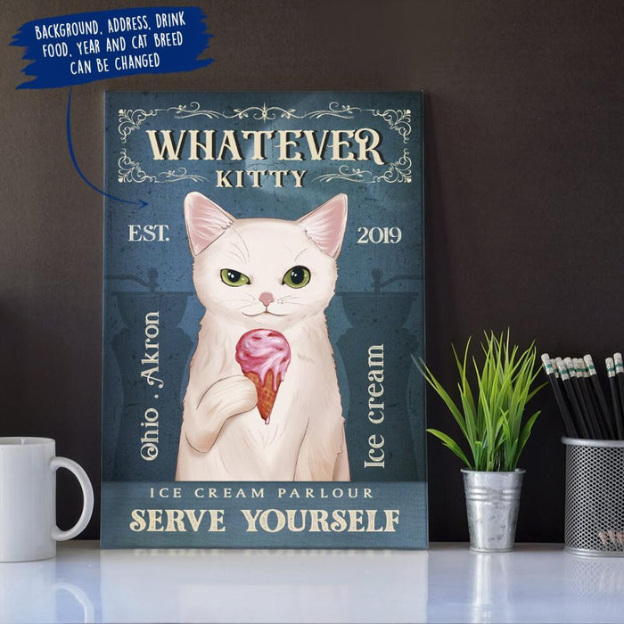Personalized Cat Drink Custom CANPO15/30 Deluxe Portrait Canvas 1.5in Frame - Whatever Kitty Serve Yourself Ver 2