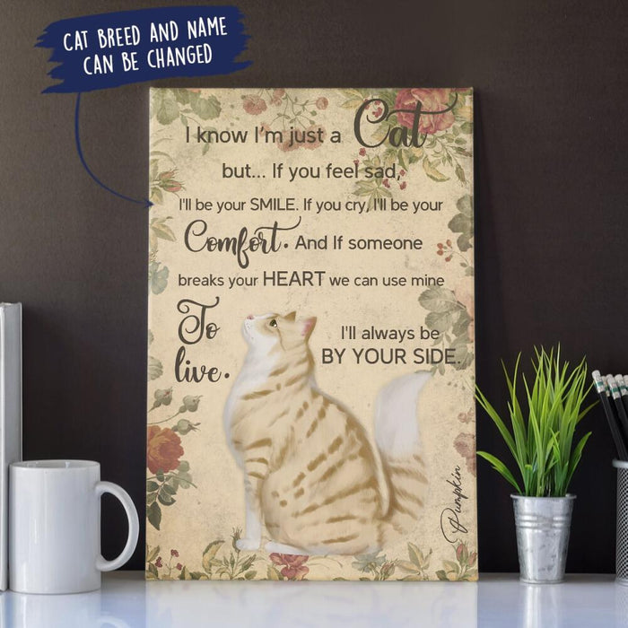 Personalized Cat Custom CANPO15/30 Deluxe Portrait Canvas 1.5in Frame - I Know I'm Just A Cat But ... Ver 3