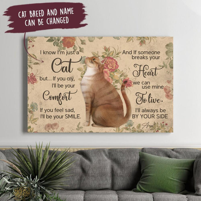 Personalized Cat Custom CANLA15/30 Deluxe Landscape Canvas 1.5in Frame - I Know I'm Just A Cat But ... Ver 1