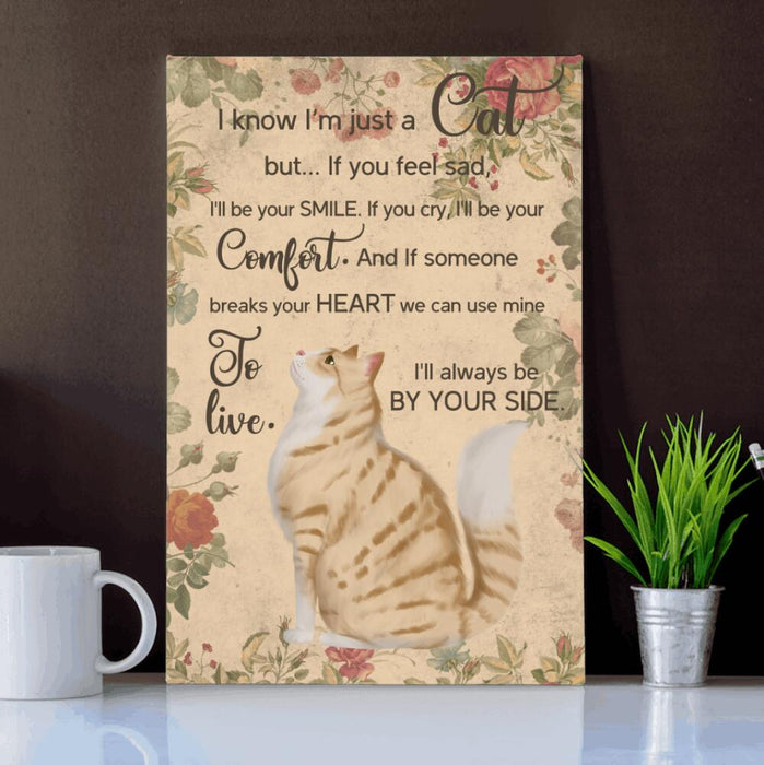 Personalized Cat Custom CANPO15/30 Deluxe Portrait Canvas 1.5in Frame - I Know I'm Just A Cat But ... Ver 3