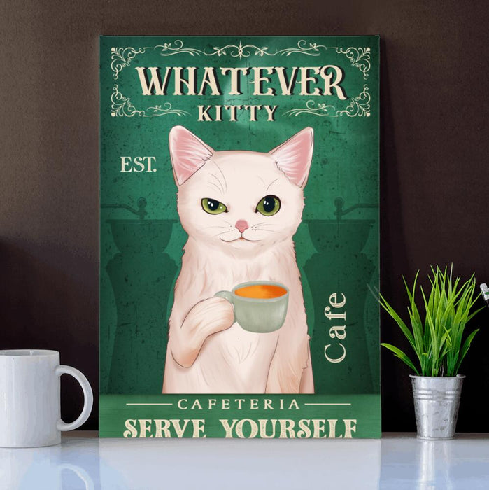 Personalized Cat Drink Custom CANPO15/30 Deluxe Portrait Canvas 1.5in Frame - Whatever Kitty Serve Yourself Ver 2