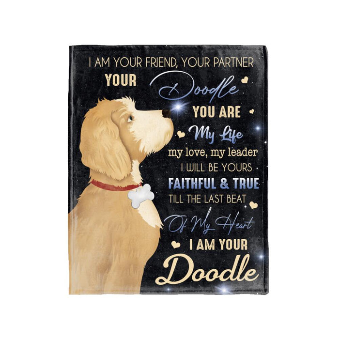 Personalized Doodle Custom Fleece Blanket 3 sizes: [30x40in] - [50x60in] - [60x80in] - I am Your Friend, Your Partner ...