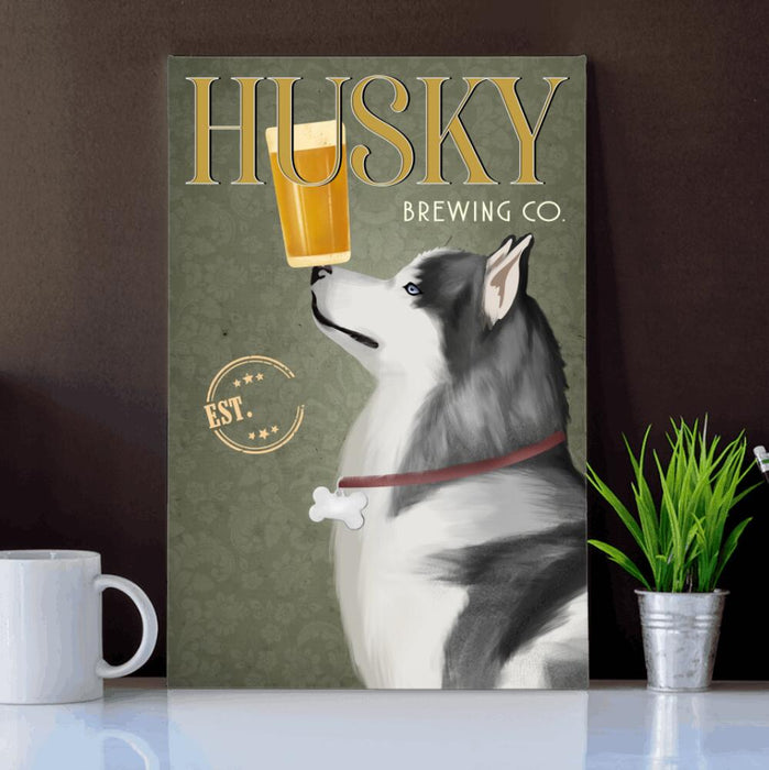 Personalized Husky Drink Custom CANPO15/30 Deluxe Portrait Canvas 1.5in Frame