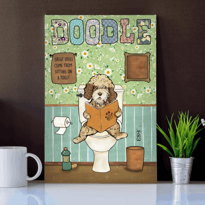 Personalized Doodle Bathroom Custom CANPO15/30 Deluxe Portrait Canvas 1.5in Frame Ver 2