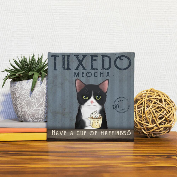 Personalized Cat Drink And Food Custom CANSQ15/30 Deluxe Square Canvas 1.5in Frame