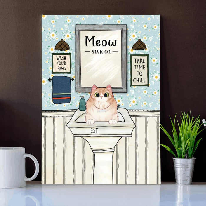 Personalized Fantasy Cat Bathroom Custom CANPO15/30 Deluxe Portrait Canvas 1.5in Frame Ver 4