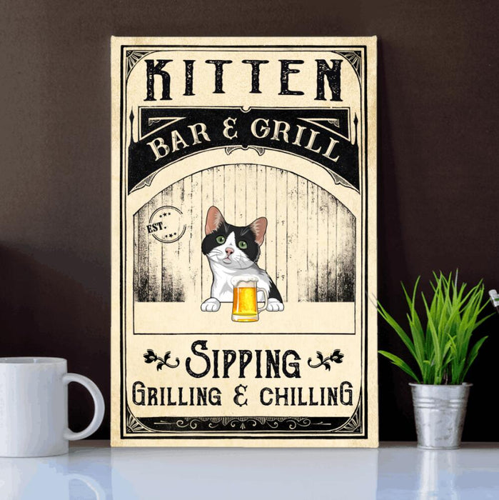 Personalized Cat Bar & Grill Custom CANPO15/30 Deluxe Portrait Canvas 1.5in Frame