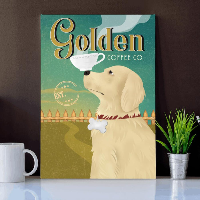 Personalized Golden Retriever Drink Custom CANPO15/30 Deluxe Portrait Canvas 1.5in Frame Ver 1