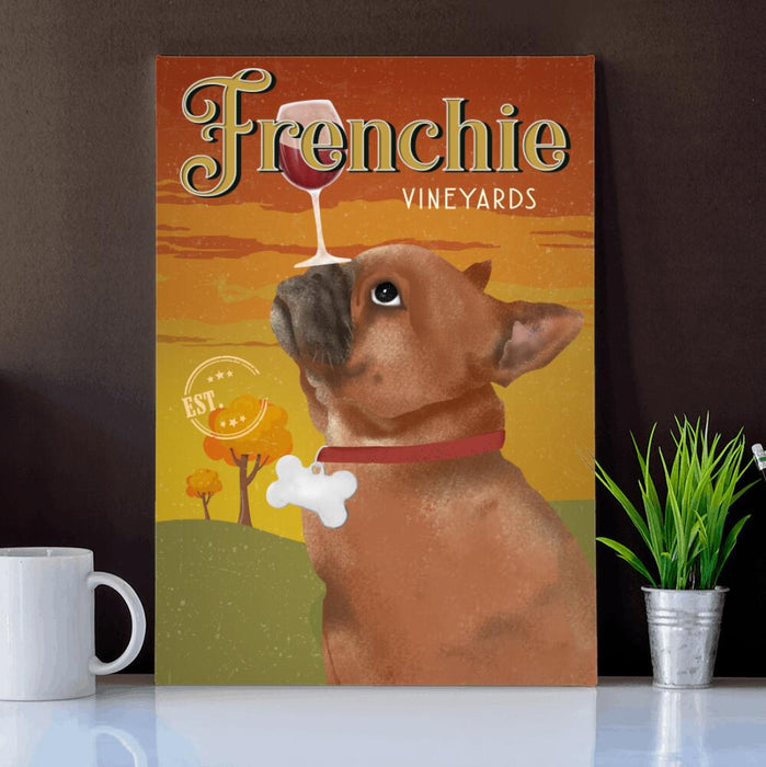 Personalized French Bulldogs Custom CANPO15/30 Deluxe Portrait Canvas 1.5in Frame