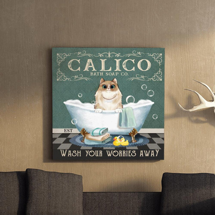 Personalized Fantasy Cat Bathroom Custom CANSQ15/30 Deluxe Square Canvas 1.5in Frame Ver 2