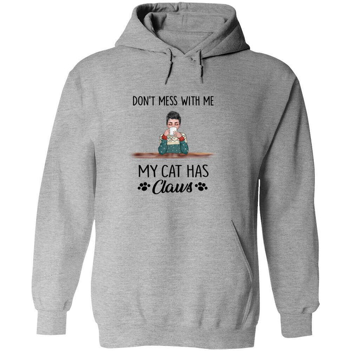 Personalized Fantasy Cat Custom Longtee - Don't Mess With Me My Cats Have Claws