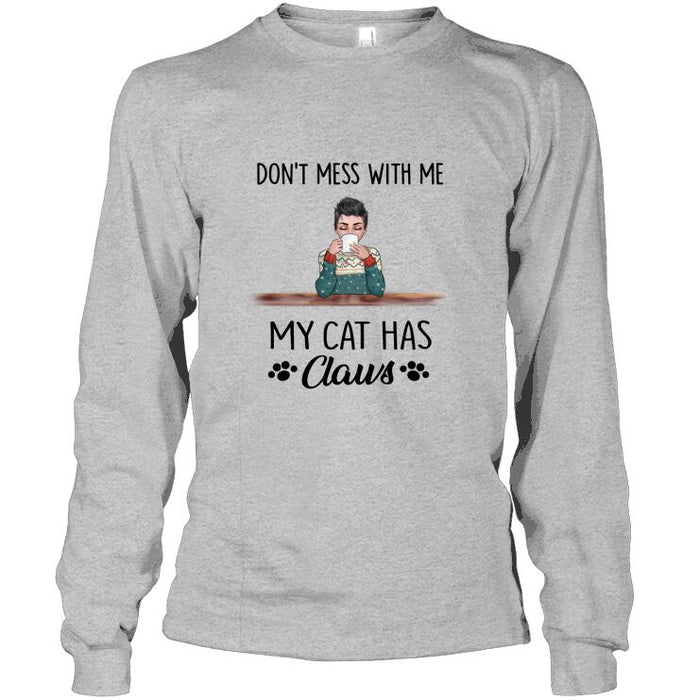 Personalized Fantasy Cat Custom Longtee - Don't Mess With Me My Cats Have Claws