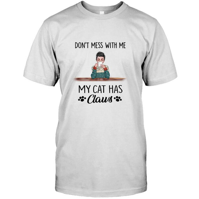 Personalized Fantasy Cat Custom Longtee - Don't Mess With Me My Cats Have Claws