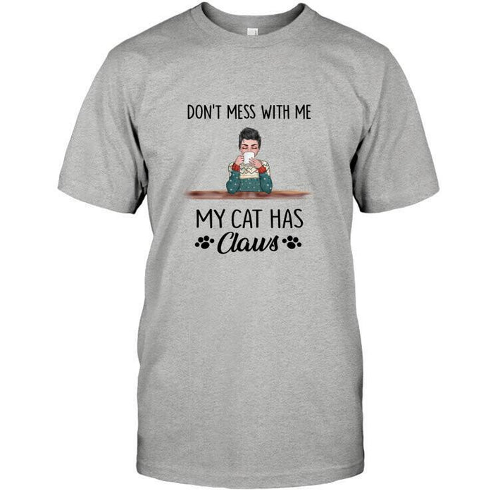 Personalized Fantasy Cat Custom Longtee - Don't Mess With Me My Cats Have Claws